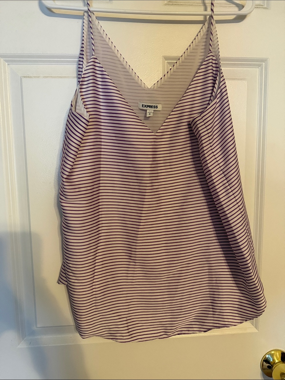 Express Lavender and Navy Striped V-Neck Cami